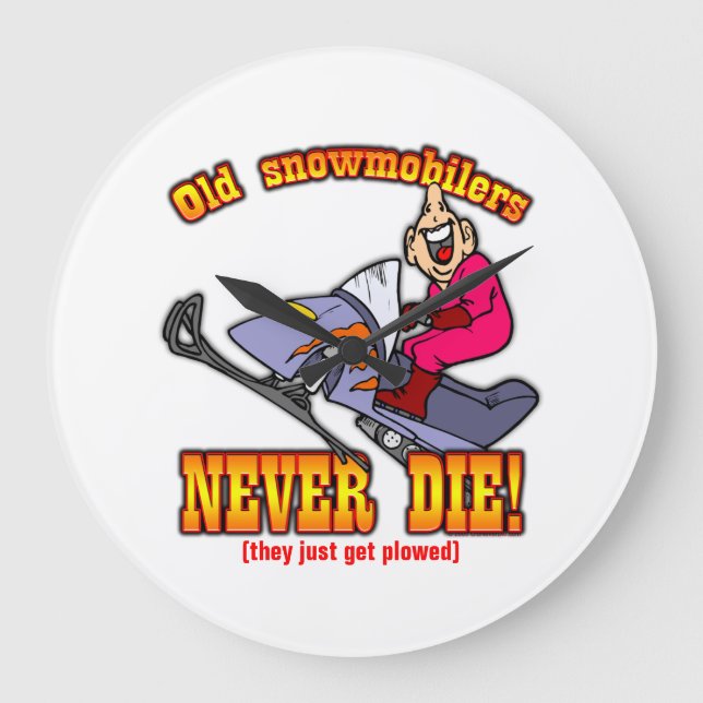 Snowmobilers Large Clock (Front)