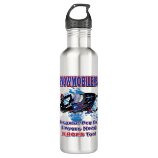 Snowmobilerss-Because-Pro-Ball-Players-Need-Heroes 710 Ml Water Bottle