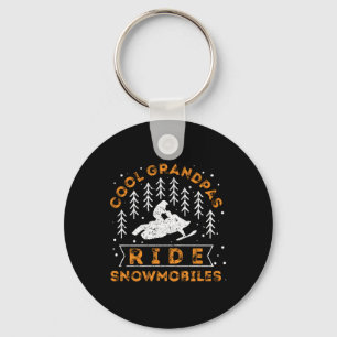 Snowmobiling - Cool Grandpas Ride Snowmobiles Key Ring