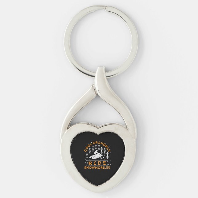 Snowmobiling - Cool Grandpas Ride Snowmobiles Key Ring (Front)