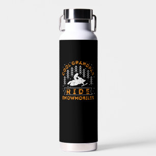 Snowmobiling - Cool Grandpas Ride Snowmobiles Water Bottle