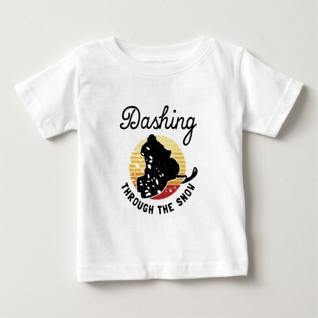 Snowmobiling - Dashing Through The Snow Baby T-Shirt (Front)