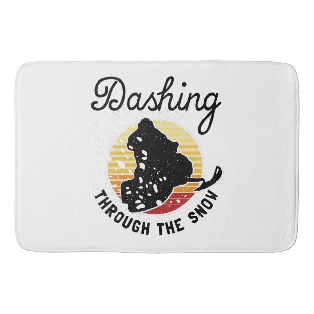 Snowmobiling - Dashing Through The Snow Bath Mat (Front)