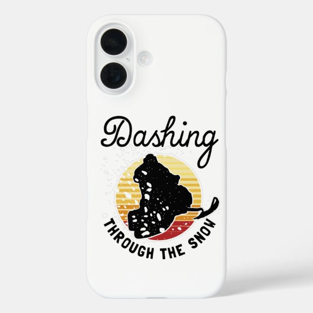 Snowmobiling - Dashing Through The Snow Case-Mate iPhone Case (Back)