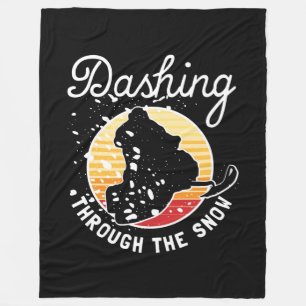 Snowmobiling - Dashing Through The Snow Fleece Blanket