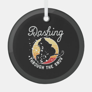 Snowmobiling - Dashing Through The Snow Glass Tree Decoration