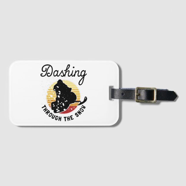 Snowmobiling - Dashing Through The Snow Luggage Tag (Front Horizontal)