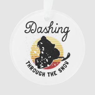 Snowmobiling - Dashing Through The Snow Ornament