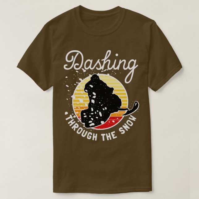 Snowmobiling Dashing Through The Snow T-Shirt (Design Front)