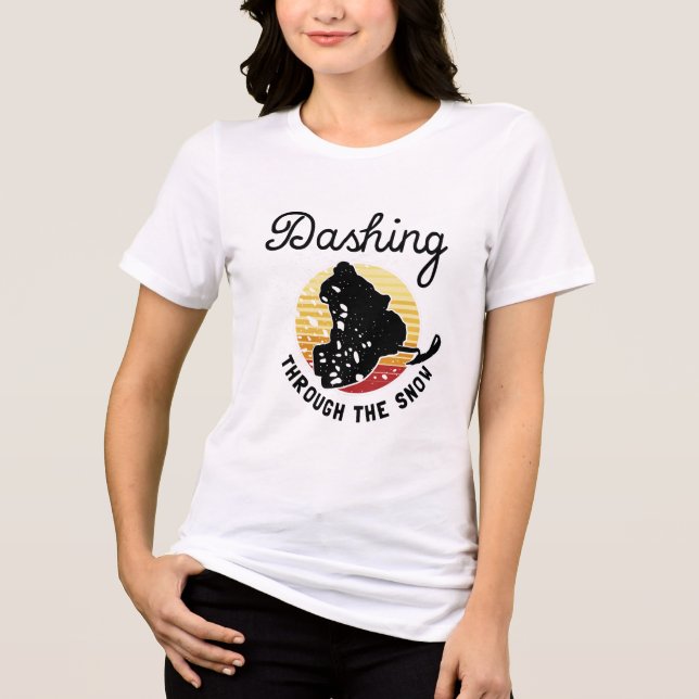 Snowmobiling - Dashing Through The Snow Tri-Blend Shirt (Front)