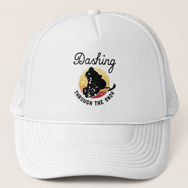 Snowmobiling - Dashing Through The Snow Trucker Hat (Front)
