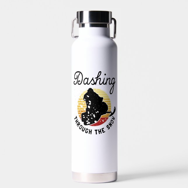Snowmobiling - Dashing Through The Snow Water Bottle (Front)
