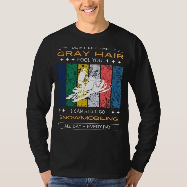 Snowmobiling Enthusiast Tee - Grey Hair, Trailblaz (Front)