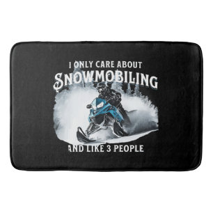 Snowmobiling Funny Snowmobile Bath Mat