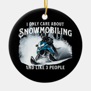 Snowmobiling Funny Snowmobile  Ceramic Tree Decoration