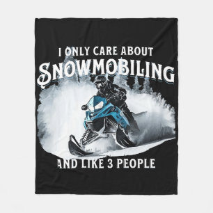 Snowmobiling Funny Snowmobile Fleece Blanket