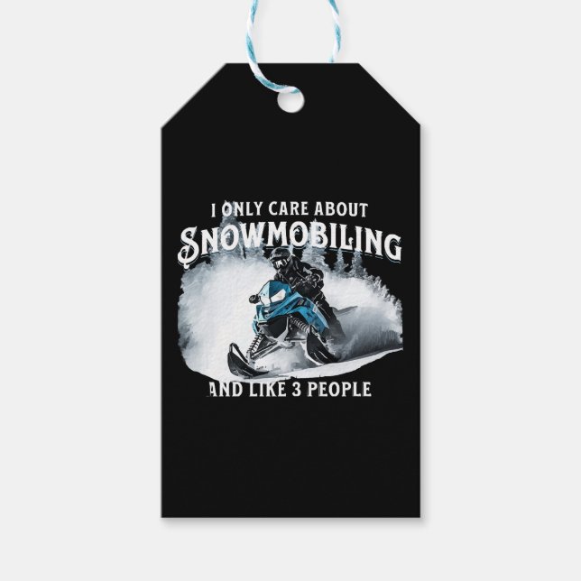 Snowmobiling Funny Snowmobile  Gift Tags (Front)
