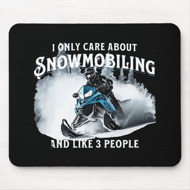 Snowmobiling Funny Snowmobile  Mouse Mat (Front)