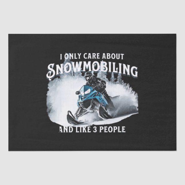 Snowmobiling Funny Snowmobile  Tissue Paper (Front)