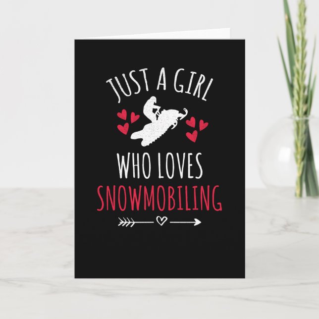 Snowmobiling Girl | Snowmobile Lover For Women Card (Front)