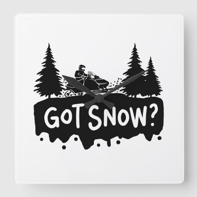 Snowmobiling - Got Snow Square Wall Clock (Front)