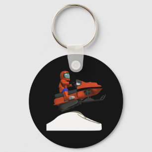 Snowmobiling Jump 2 Key Ring