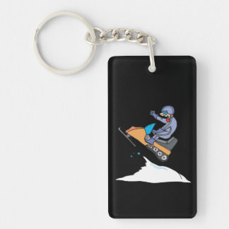 Snowmobiling Jump Key Ring