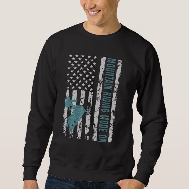 Snowmobiling mountain riding mode on sweatshirt (Front)