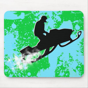 snowmobiling powder trail mouse mat