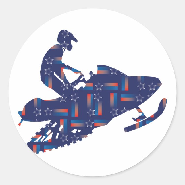 Snowmobiling/Shooting-Star-Sledder Classic Round Sticker (Front)