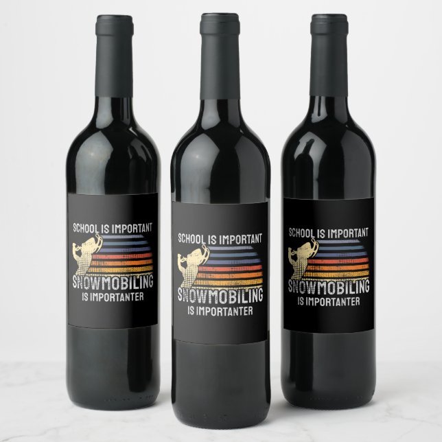 Snowmobiling Snowmobile Wine Label (Bottles)