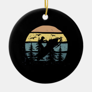Snowmobiling Snowmobilie Ceramic Tree Decoration