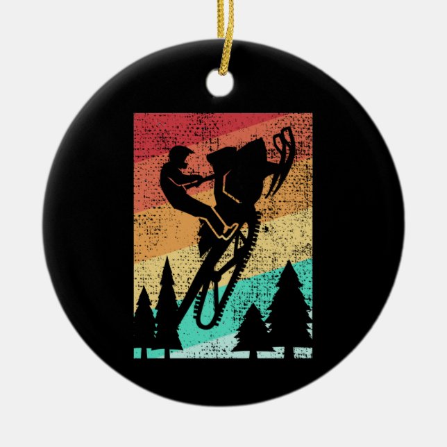 Snowmobiling Snowmobilie Ceramic Tree Decoration (Front)