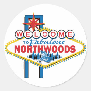 Snowmobiling/Welcome to the Northwoods Classic Round Sticker