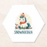 Snownicorn Cute Unicorn Snowman Christmas Girl T-S Paper Coaster<br><div class="desc">Snownicorn Cute Unicorn Snowman Christmas Girl T-Shirt (3)</div>