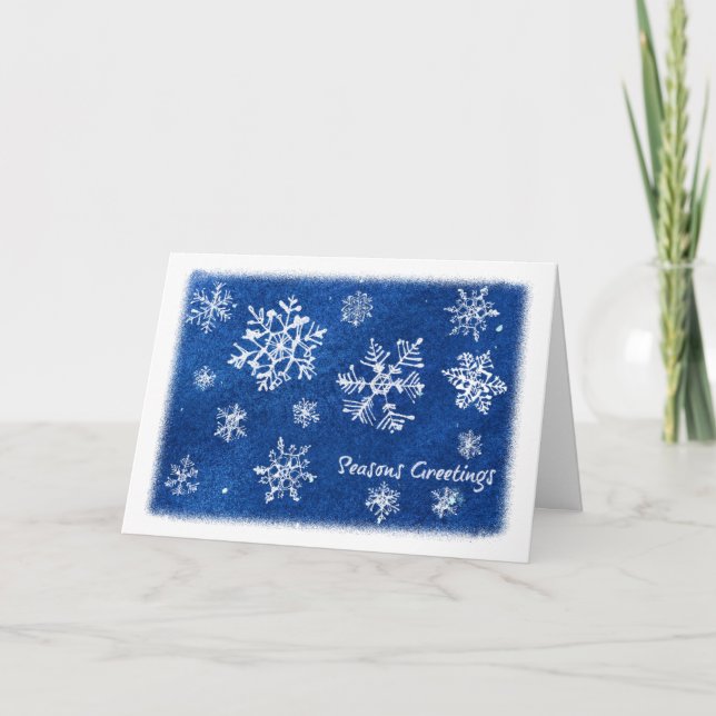 Snowny Night Snowflakes Holiday Card (Front)