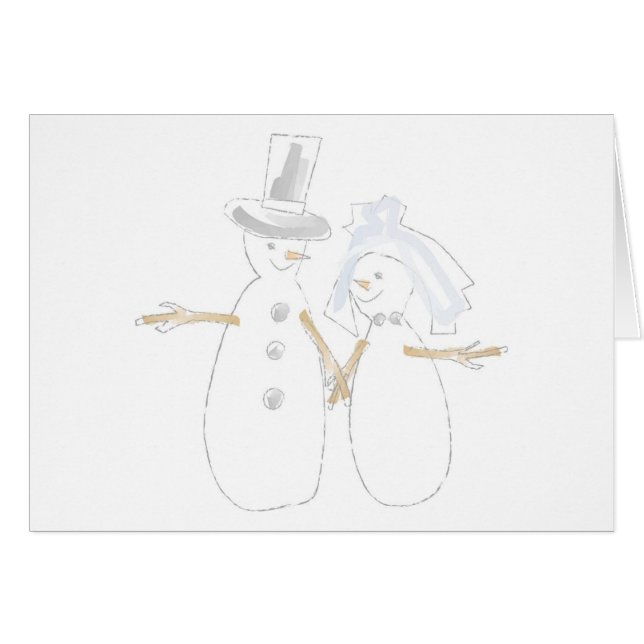 Snowpeople Bride and Groom (Front Horizontal)