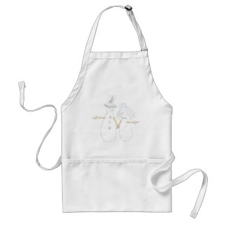 Snowpeople Bride and Groom Winter Wedding Couple Standard Apron