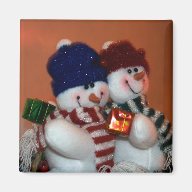 Snowpeople Holiday Magnet (Front)