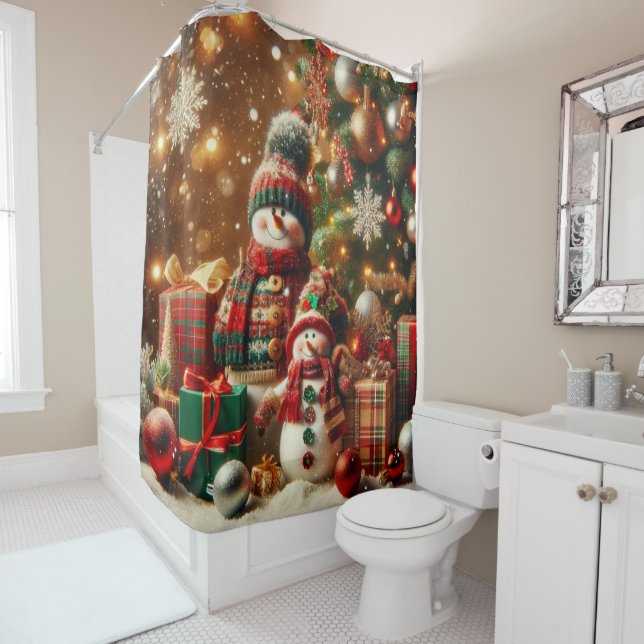 Snowpeople Shower Curtain (In Situ)