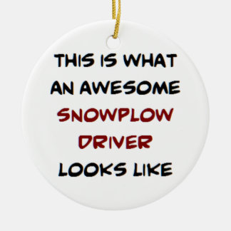 snowplow driver, awesome ceramic tree decoration