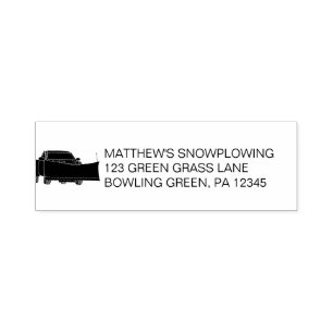 Snowplowing Business Snow Plow Return Address Self-inking Stamp