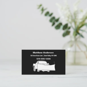 Snowplowing Pickup Truck with Plough Snowplow Business Card