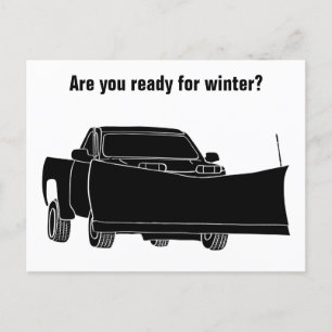 Snowplowing Pickup Truck with Plough Snowplow Postcard