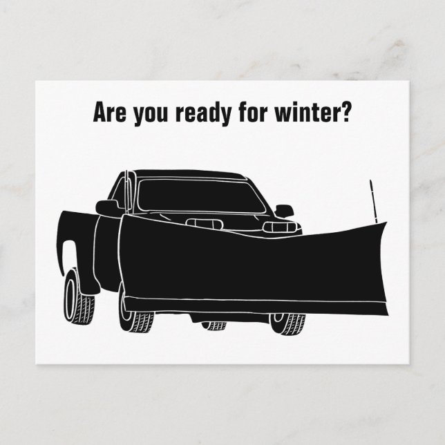 Snowplowing Pickup Truck with Plough Snowplow Postcard (Front)
