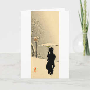 Snowscape and Japanese Geisha no.2 Card