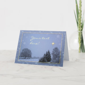 Snowscape (customisable) holiday card