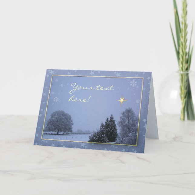 Snowscape (customisable) holiday card (Front)