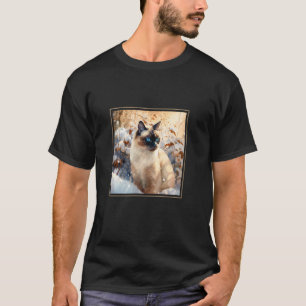 Snowshoe Cat Garden Flowers Painting Pet Mum Dad T-Shirt