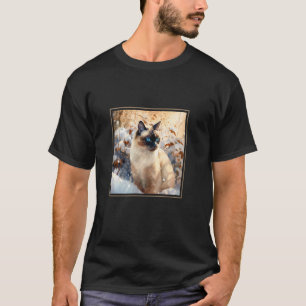 Snowshoe Cat Garden Flowers Painting Pet Mum Dad T-Shirt